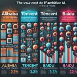 Alibaba, Tencent, Baidu : ce que leurs résultats Q4 révèlent sur le vrai coût de l'ambition IA A sleek editorial infographic illustrating the comparison of three Chinese tech giants' AI strategies